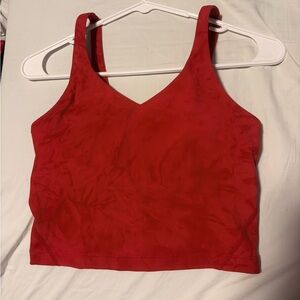 OALKA Red V-Neck Crop Top